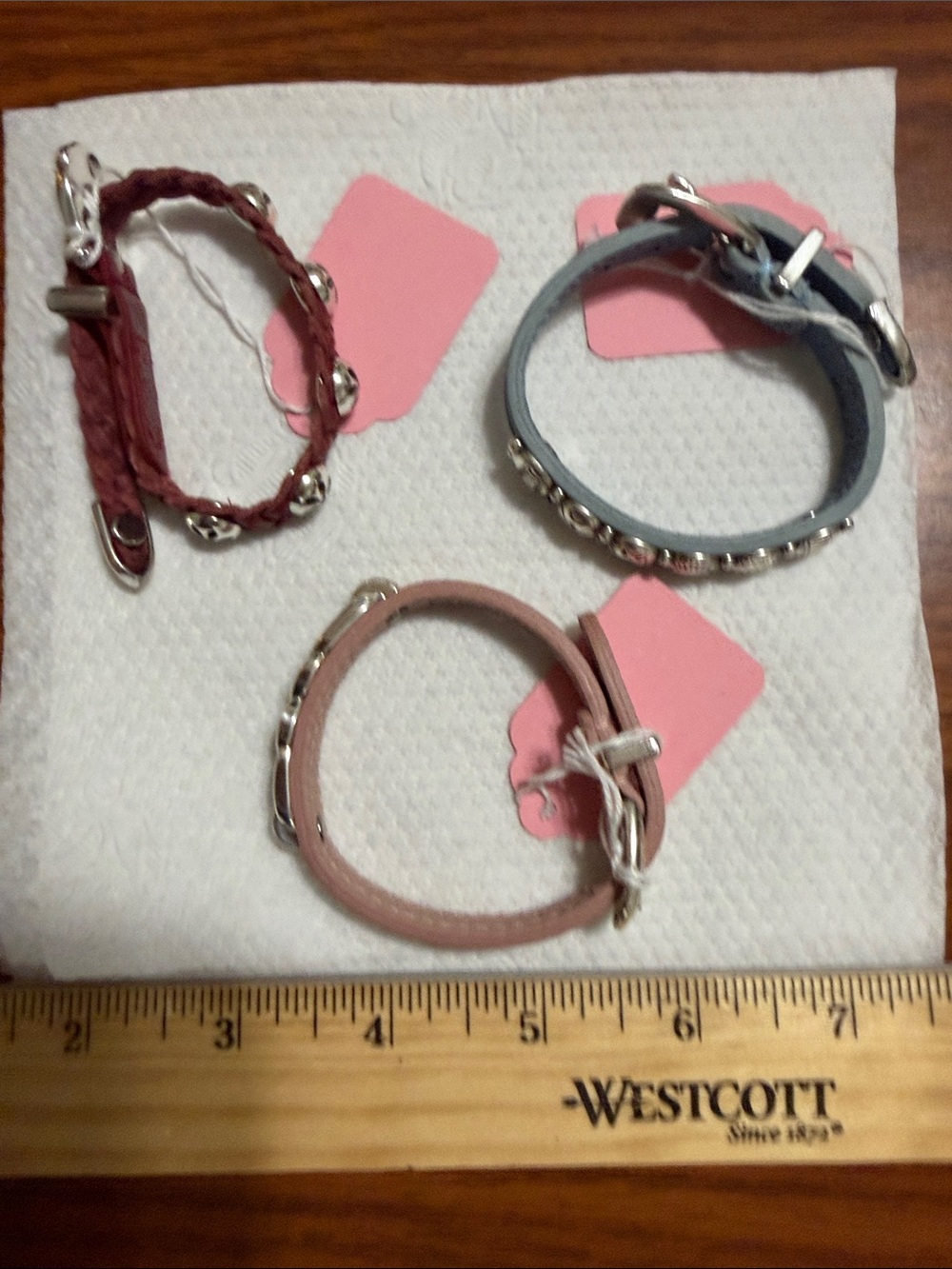 Leather Wrap Bracelet Trio - Pink, Blue, Rose, Brighton
